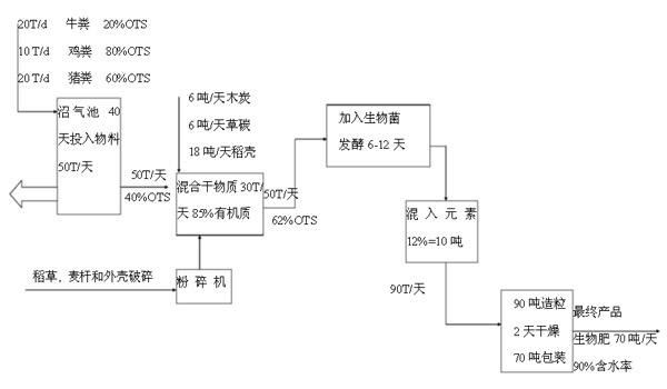 圖1 固體有機復合肥生產(chǎn)流程